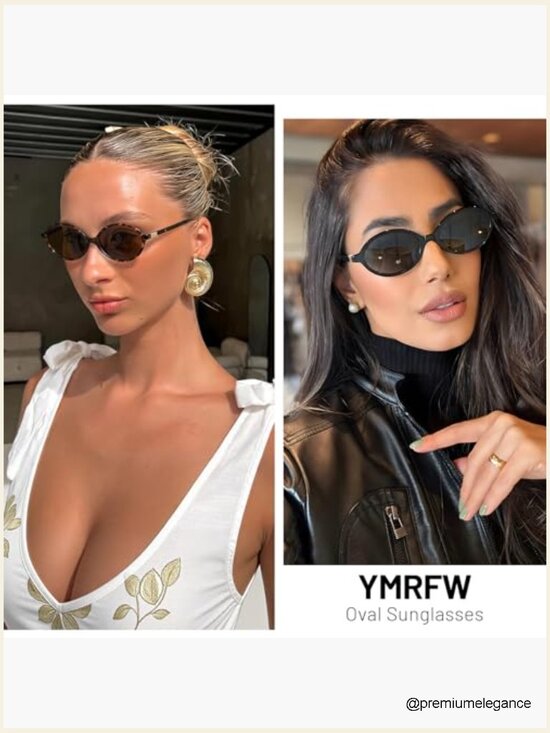 Retro Oval Sunglasses 90s Y2k Trendy Shades UV Protection Sun Glasses main image 6